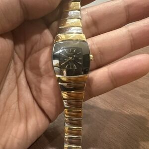 Working Omax 22mm Ladies Watch Two Tone Bracelet Band Waterproof Fits 6 In